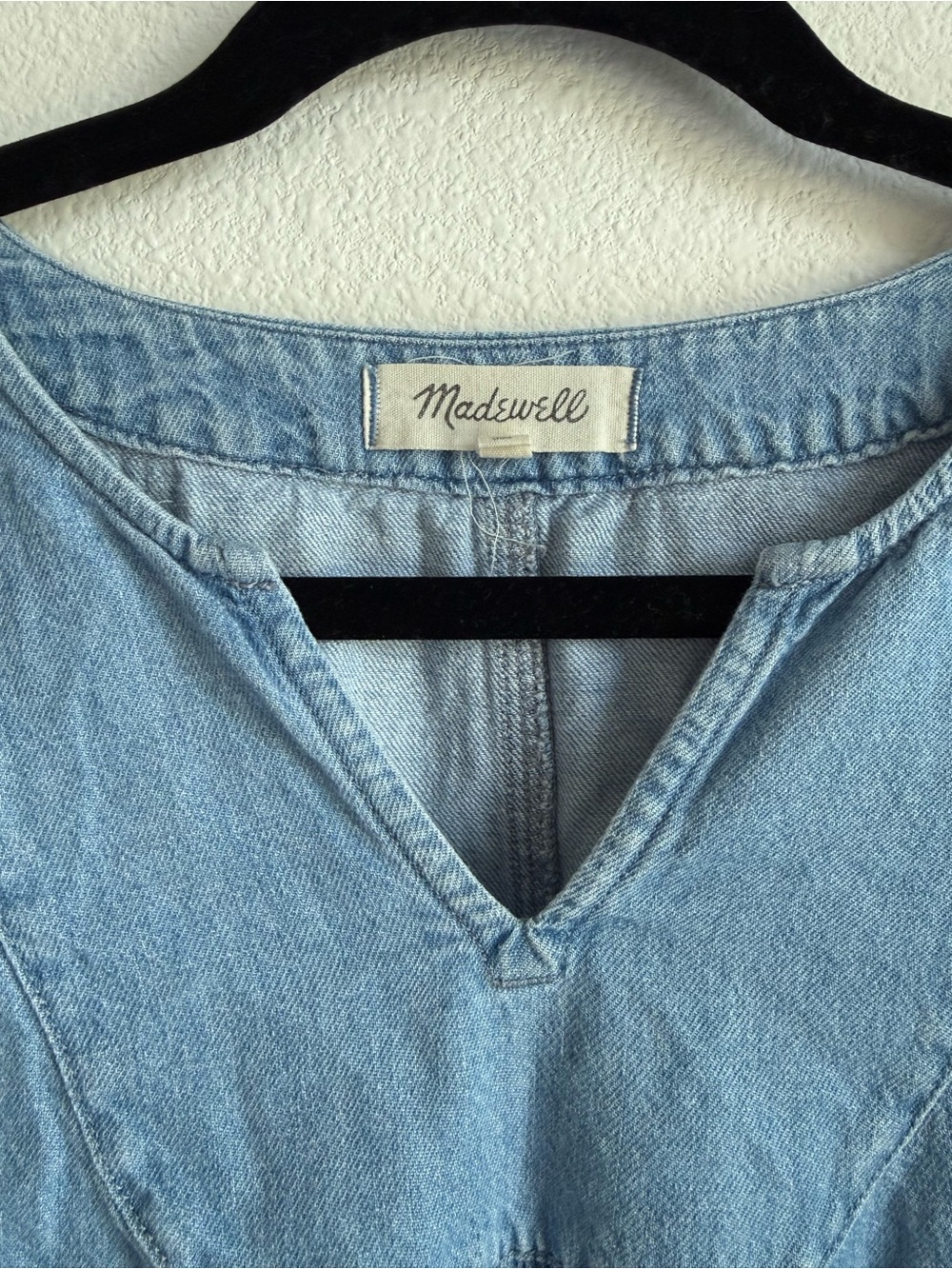 Madewell Popover Light Blue Denim Swing Dress - Picture 3 of 3